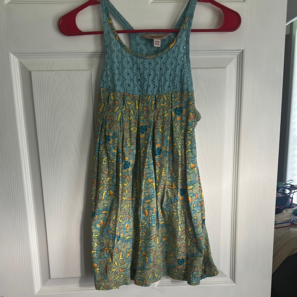 Decree Blue and Green Halter Sundress